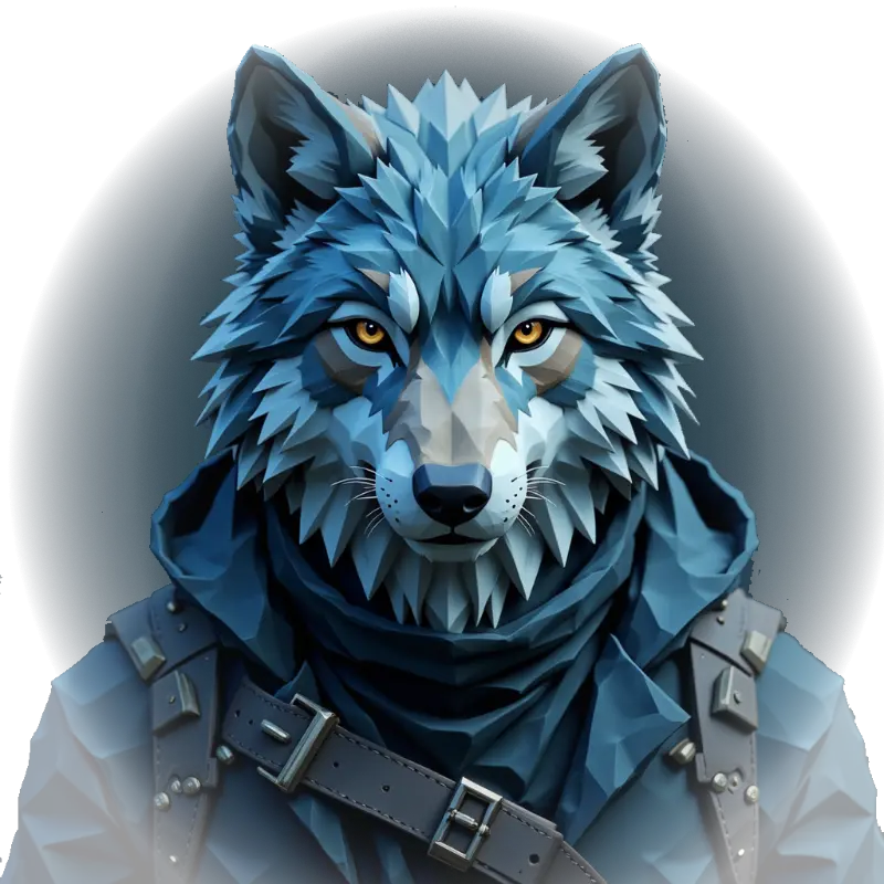 A stylized Anthropomorphic Wolf